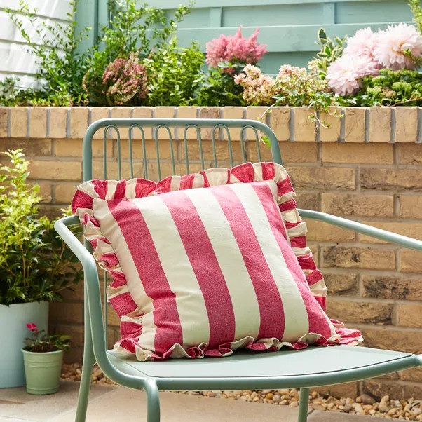 Wide Stripe Outdoor Square Cushion | Dunelm (migrated)