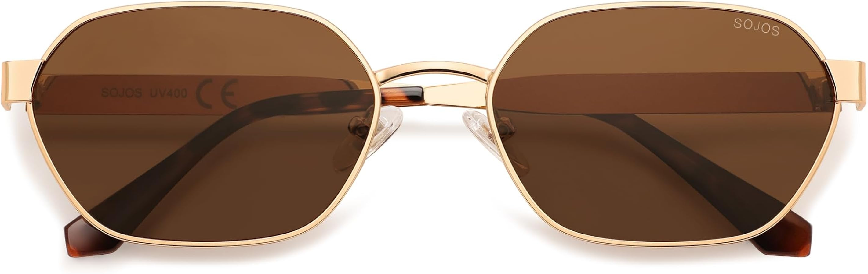 SOJOS Trendy Polarized Hexagon Sunglasses for Women Men, UV400 Retro Rectangle Shades SJ1238 | Amazon (US)