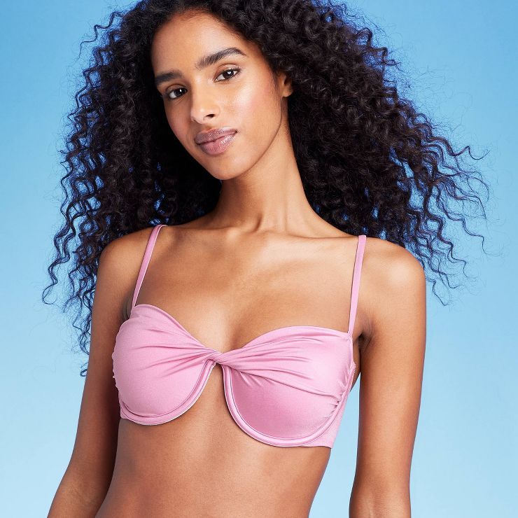 Women's Underwire Twist-Front Bikini Top - Shade & Shore™ Pink | Target