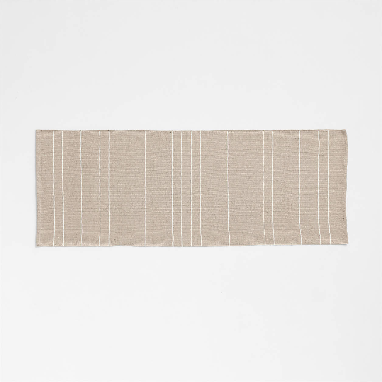 Woven Stripe Organic Cotton Mist Blue and Crisp White Bath Mat 24"x64" + Reviews | Crate & Barrel | Crate & Barrel