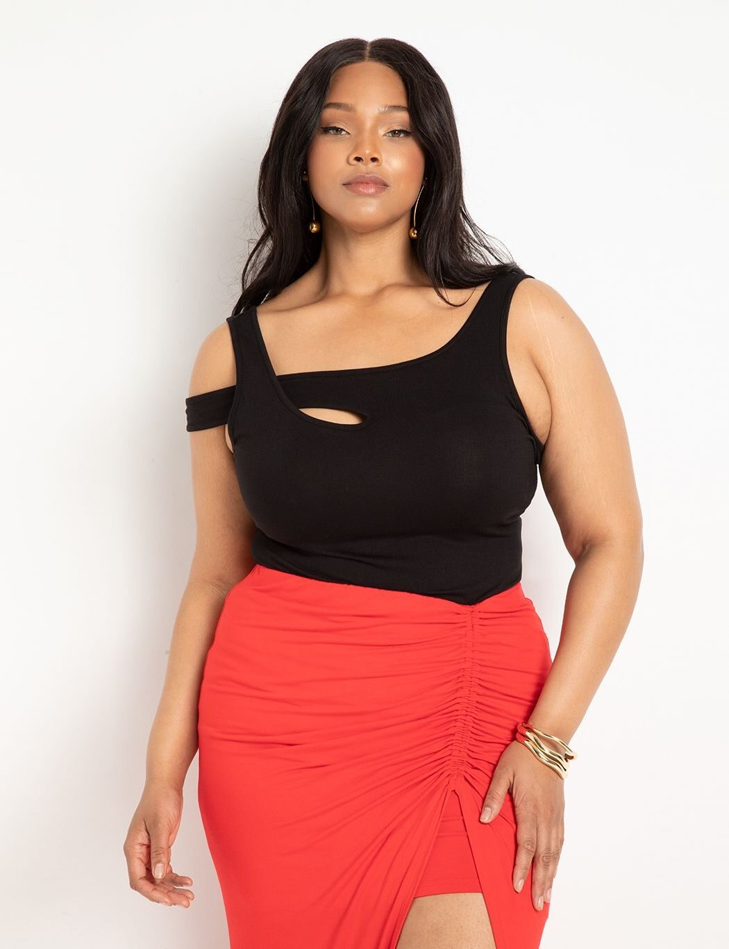 Asym Strap Top | Women's Plus Size Tops | ELOQUII | Eloquii