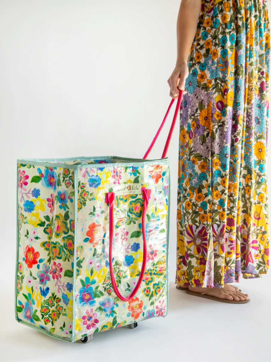 Rolling Tote Bag - Floral Garden | Natural Life
