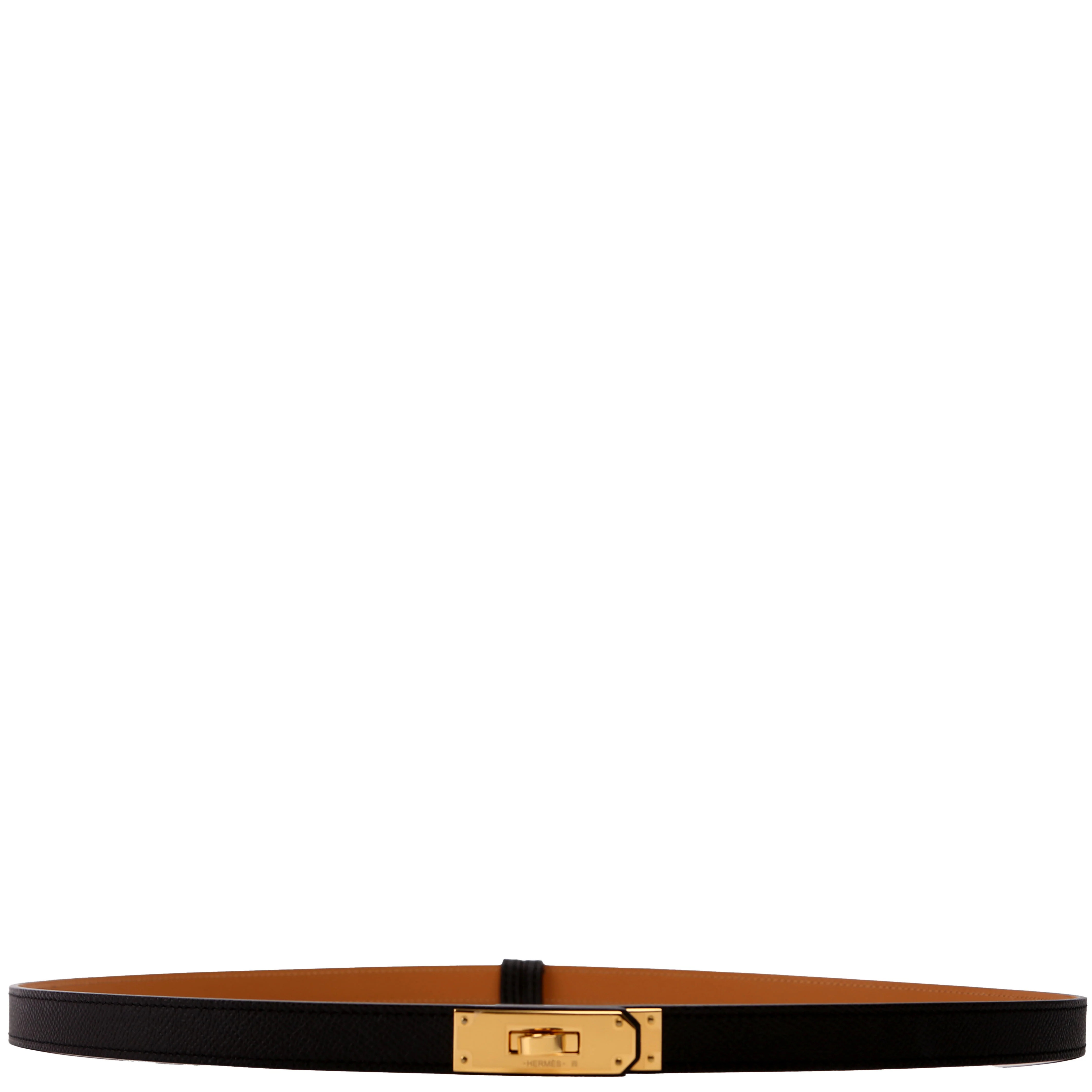 Kelly 18 Epsom Adjustable Belt Black | Keeks Designer Handbags