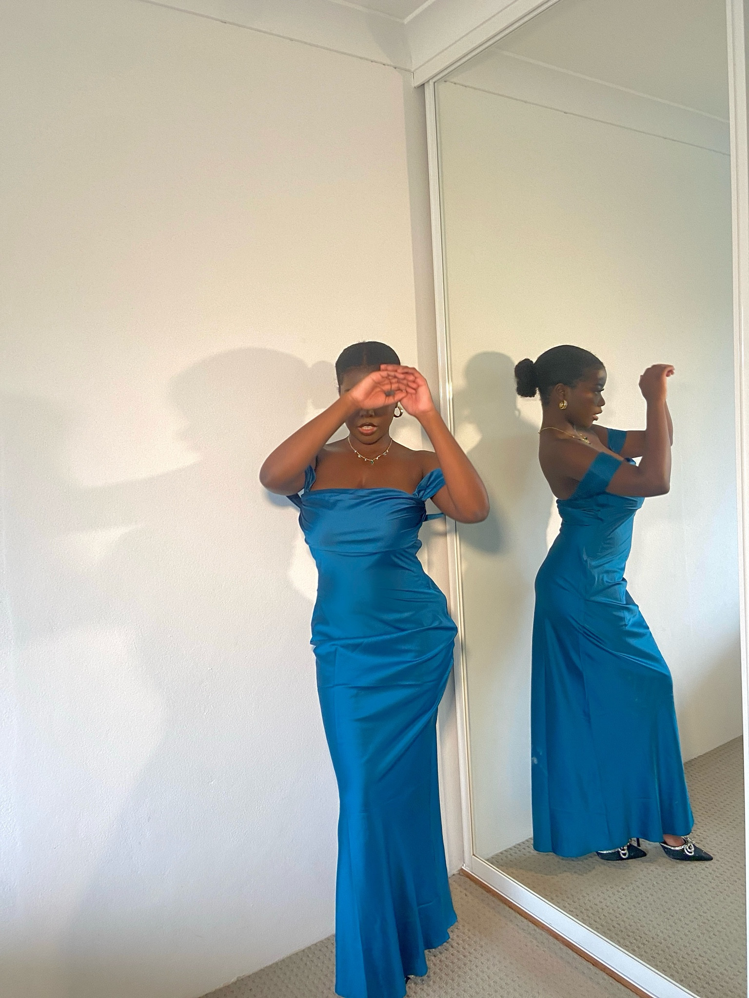 Ella Teal Off Shoulder Formal Maxi Dress

#LTKwedding #LTKHoliday #LTKstyletip