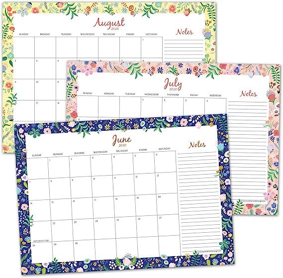 Sweetzer & Orange 2020 Calendar. 16 Month Desk Calendar 2020-April 2021 – Floral Border Monthly... | Amazon (US)