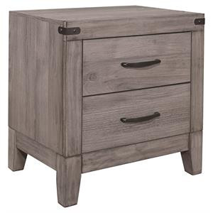 Lexicon Woodrow 2-Drawers Contemporary Wood Nightstand in Gray | Cymax
