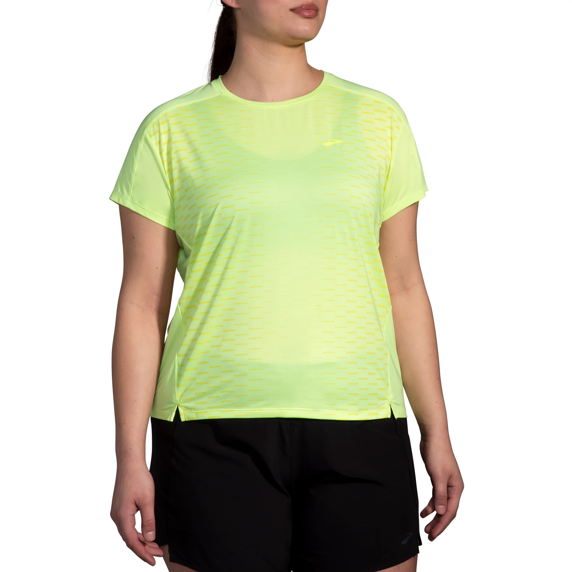 Women's Brooks Sprint Free Short Sleeve 2.0 - Light Lime Gradient, Size: XL | Apparel - Road Runner Sports | Road Runner Sports