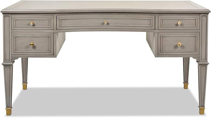 Jennifer Taylor Home JTH Luxe Dauphin Gold Accent 5-Drawer Executive Desk | Amazon (US)