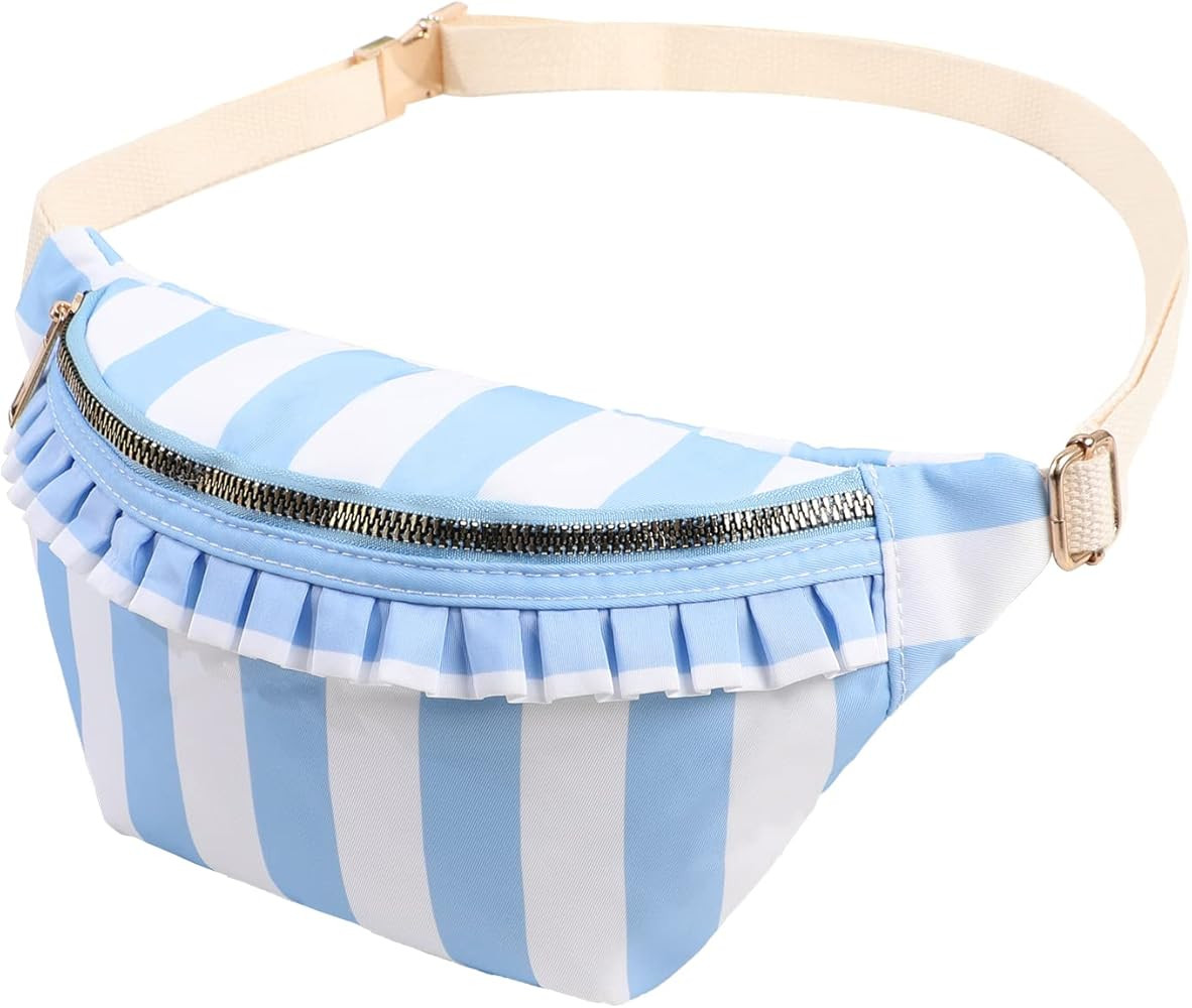 Belt Bag for Women Gingham Ruffle Crossbody Fanny Pack with Adjustable Strap,Fashion Waist Pack B... | Amazon (US)