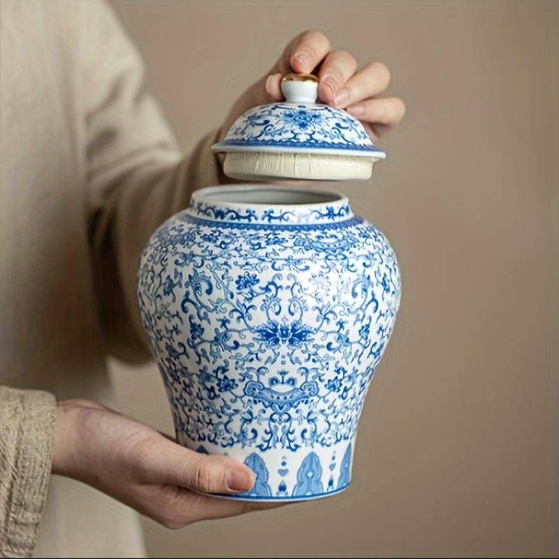 Tea Sets Large Capacity Tea Canister Blue White Porcelain - Temu | Temu Affiliate Program