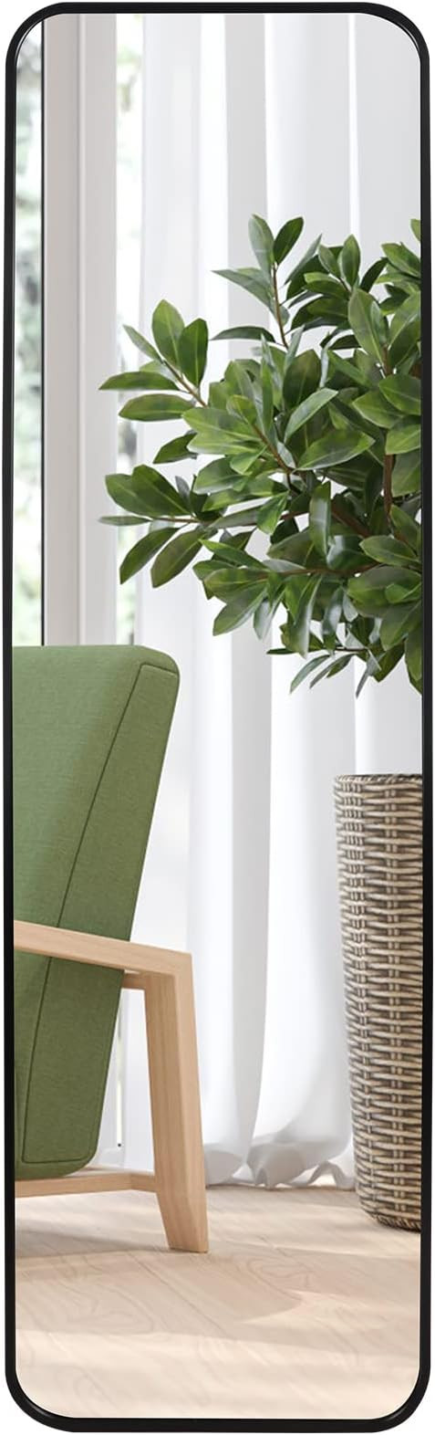 Giftgarden 47”x14” Black Full Length Mirror Aluminum Alloy Framed, Sleek Long Full-Body Metal... | Amazon (US)