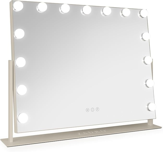 Zadro Hollywood Lighted Vanity Mirror with 15 LED Bulbs, 3 Color Light Settings, 360° Rotation M... | Amazon (US)