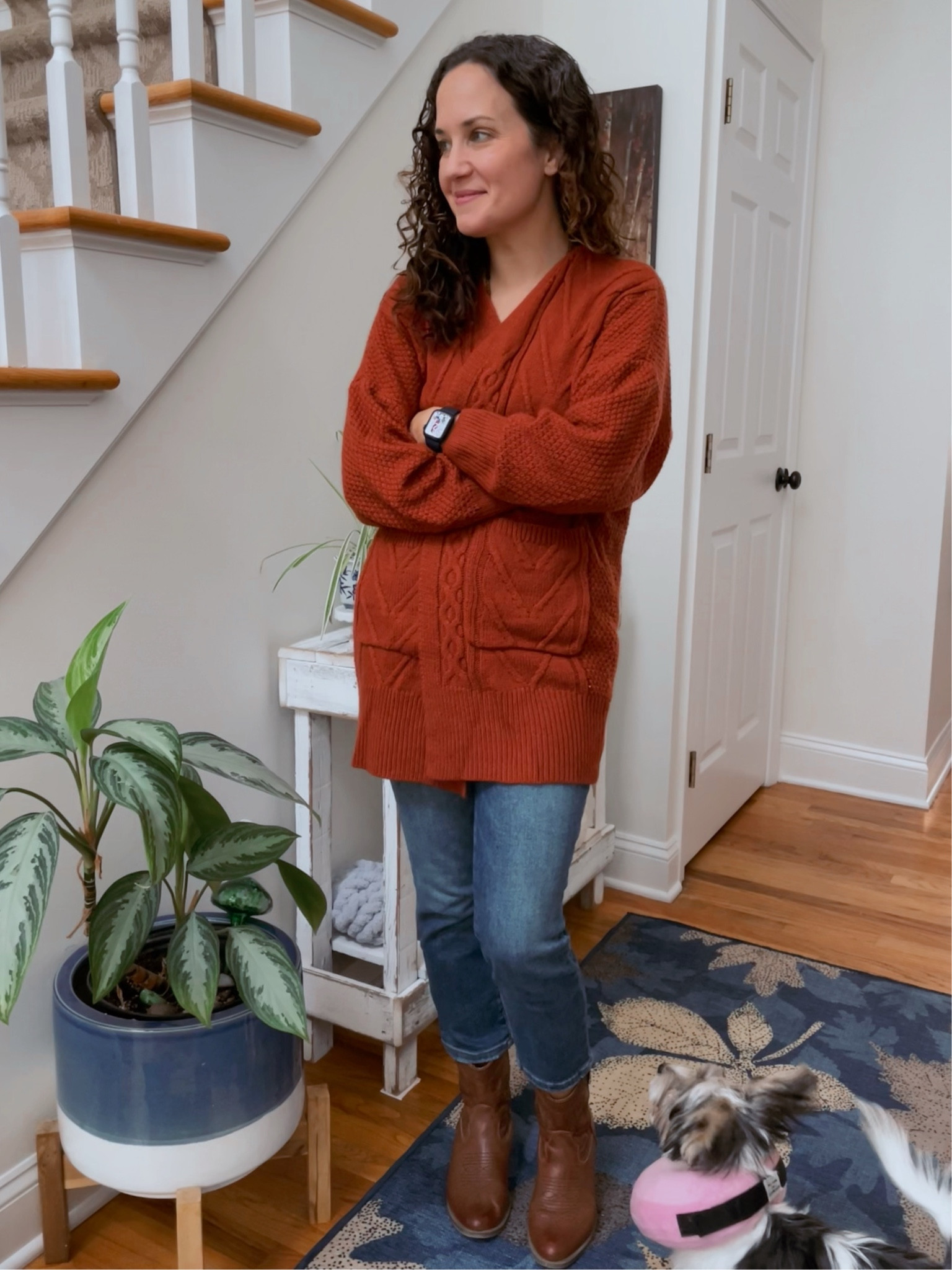 Autumn outfit with cropped denim and western short boots #falloutfit

#LTKSeasonal #LTKover40 #LTKshoecrush