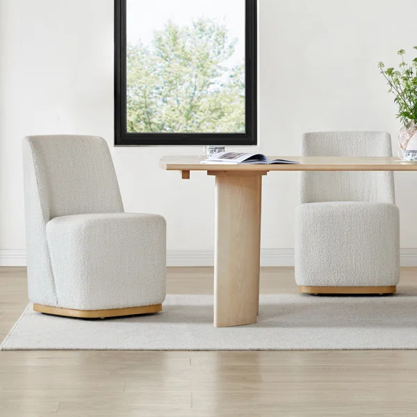 Geelt Upholstered Dining Chairs with Casters | Wayfair North America