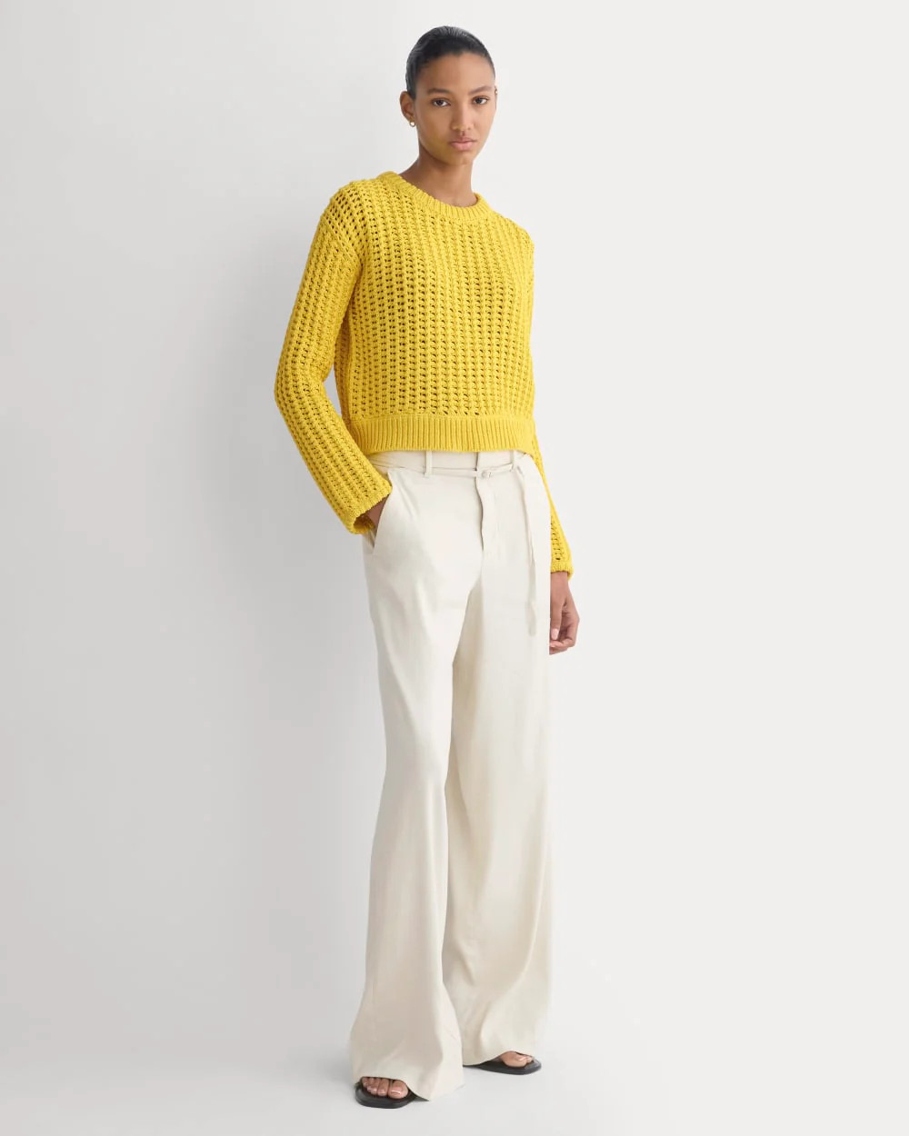 Open-Knit Crew in Elevated Cotton | Passion Fruit | Everlane