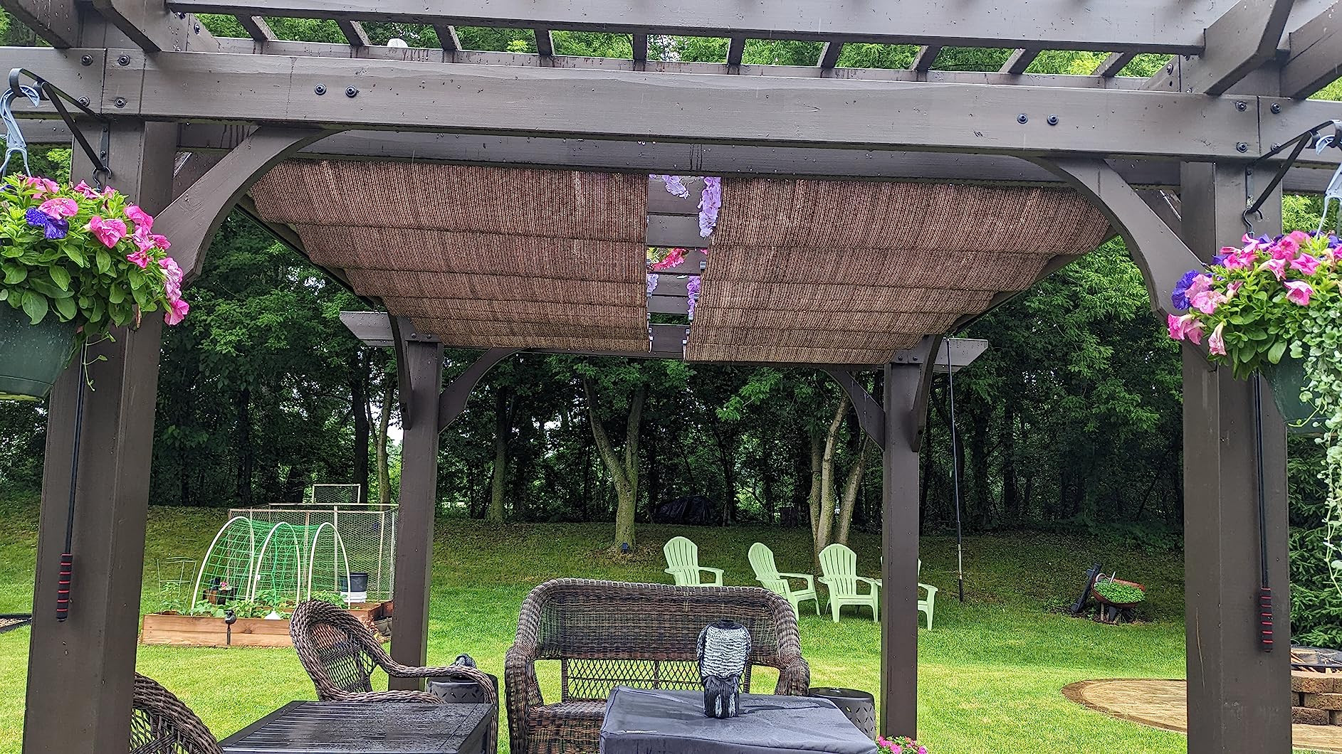 3' x 12' Retractable Shade Cover Replacement Canopy Sliding Wave Shade Sail for Pergola Awning Patio Deck Yard Porch Gazebo Light Grey | Amazon (US)