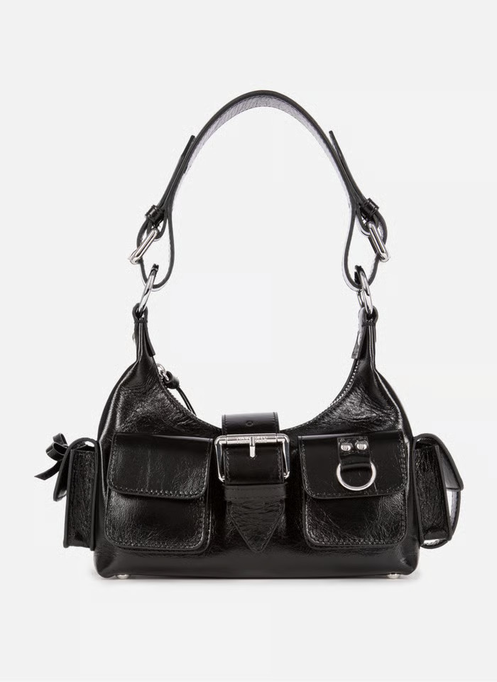 The Kooples - Sac amelia small en cuir craquelé - Taille Unique - Noir - Place des Tendances | Place Des Tendances (FR)