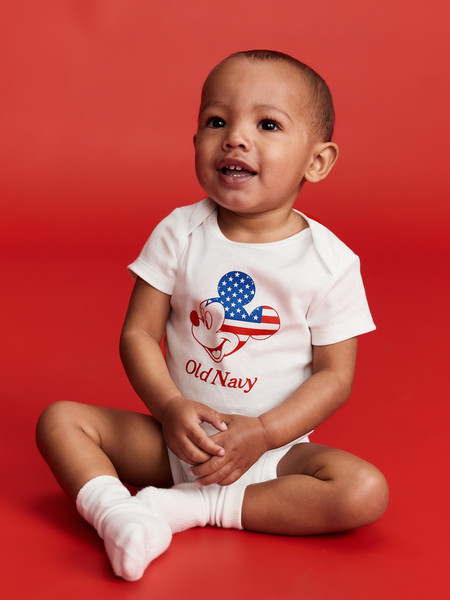 Old Navy x Disney© Mickey Mouse Flag Logo-Graphic Bodysuit for Baby | Old Navy (US)