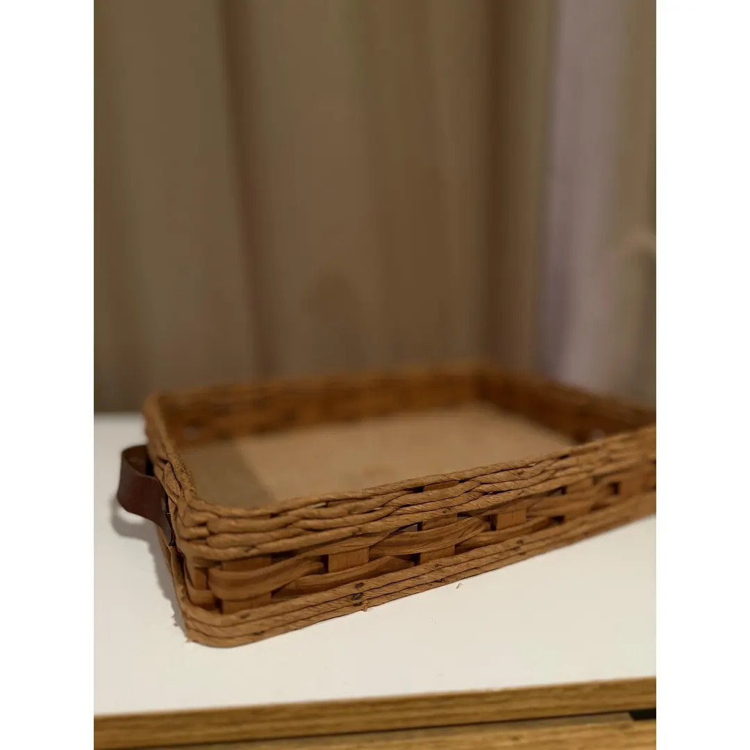 Pyrex Brand 233 Woven Tray set of two with Leather Handles Corning NY USA | Etsy (US)