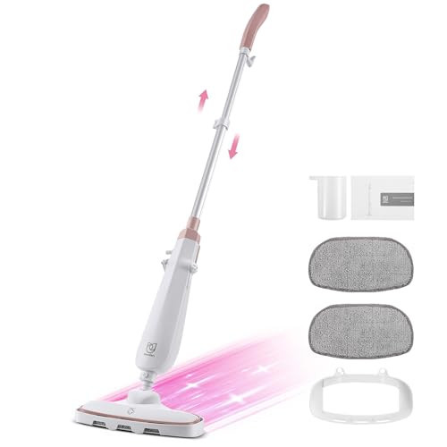 Moolan Steam Mop, 15s Fast Heat-Up Steam Cleaner with 2 Washable Pads, Chemical-Free Hard Floor Cleaning for Carpet, Tile, Laminate, Hardwood, Self-Standing with Adjustable Handle | Amazon (US)
