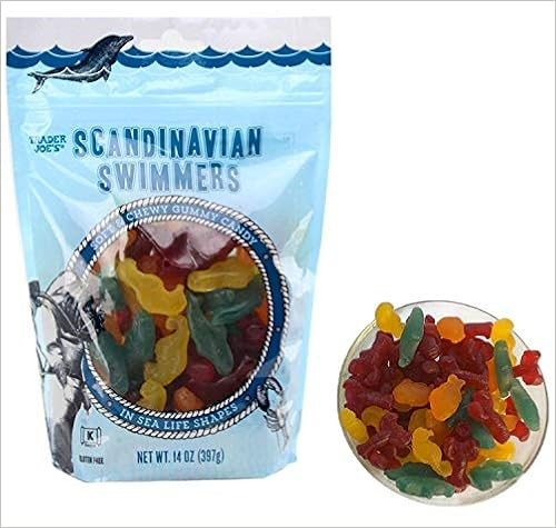 Trader Joe's Scandinavian Swimmers Gummy Candy Fish and Sea Life Shapes, 14 oz Gluten Free | Amazon (US)
