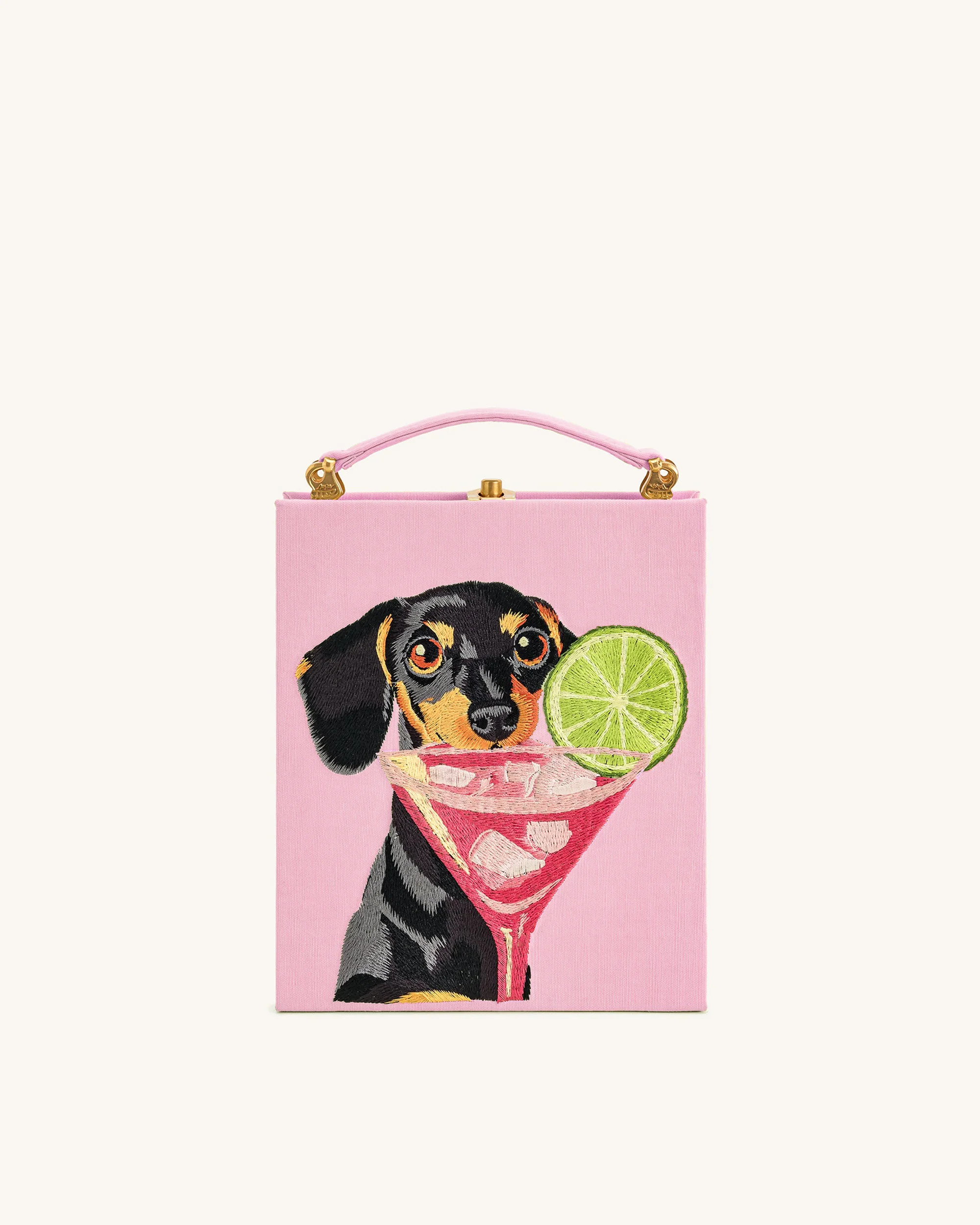Taya-Puppy Pattern Book Shape Clutch Bag - Pink | JW PEI US