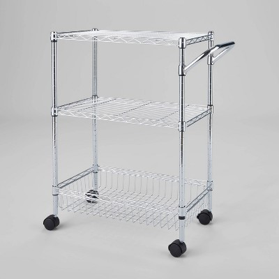 3 Tier Metal Utility Cart Chrome - Brightroom™ | Target