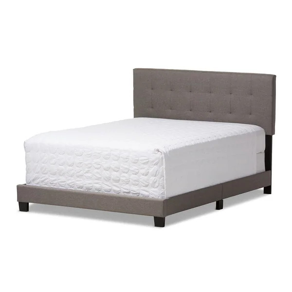 Baxton Studio Karpos Modern Upholstered Grid-tufting Panel Bed - Grey - King | Bed Bath & Beyond