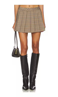 MAJORELLE Lara Mini Skirt in Brown Multi Plaid from Revolve.com | Revolve Clothing (Global)