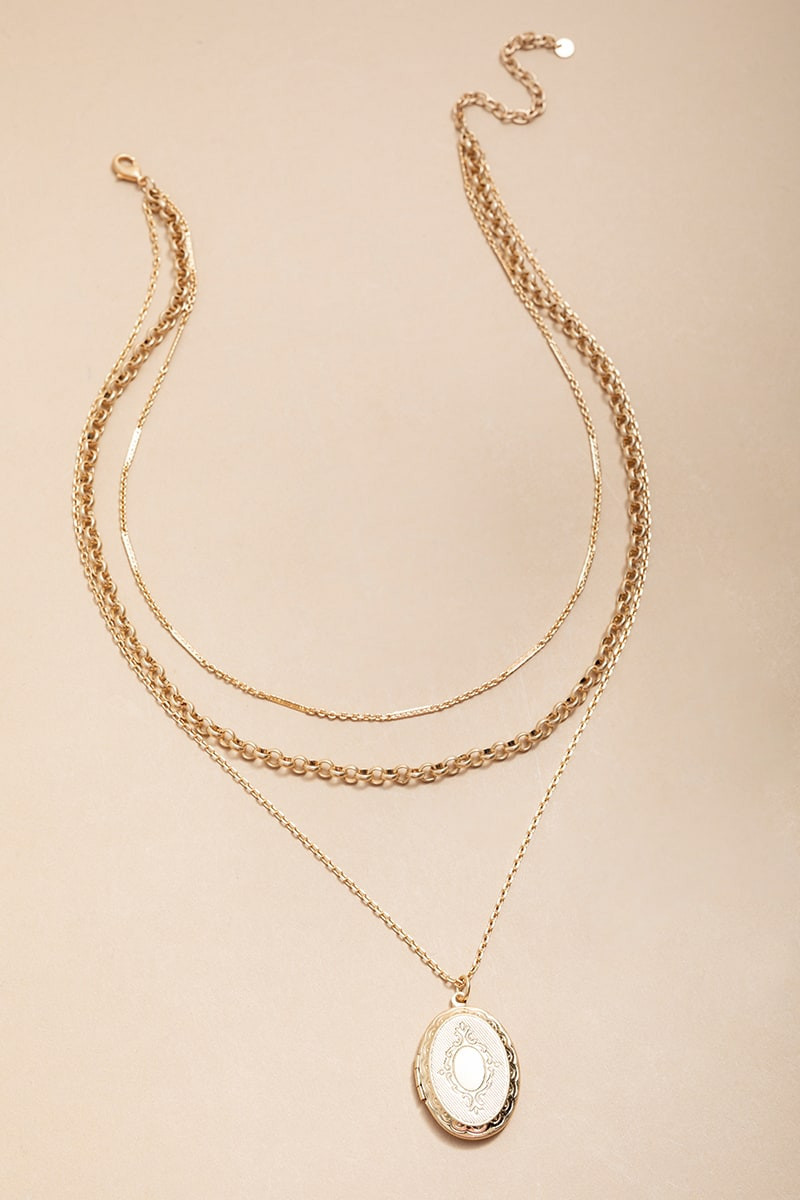Valerie Layered Locket Pendant Necklace | Francesca's