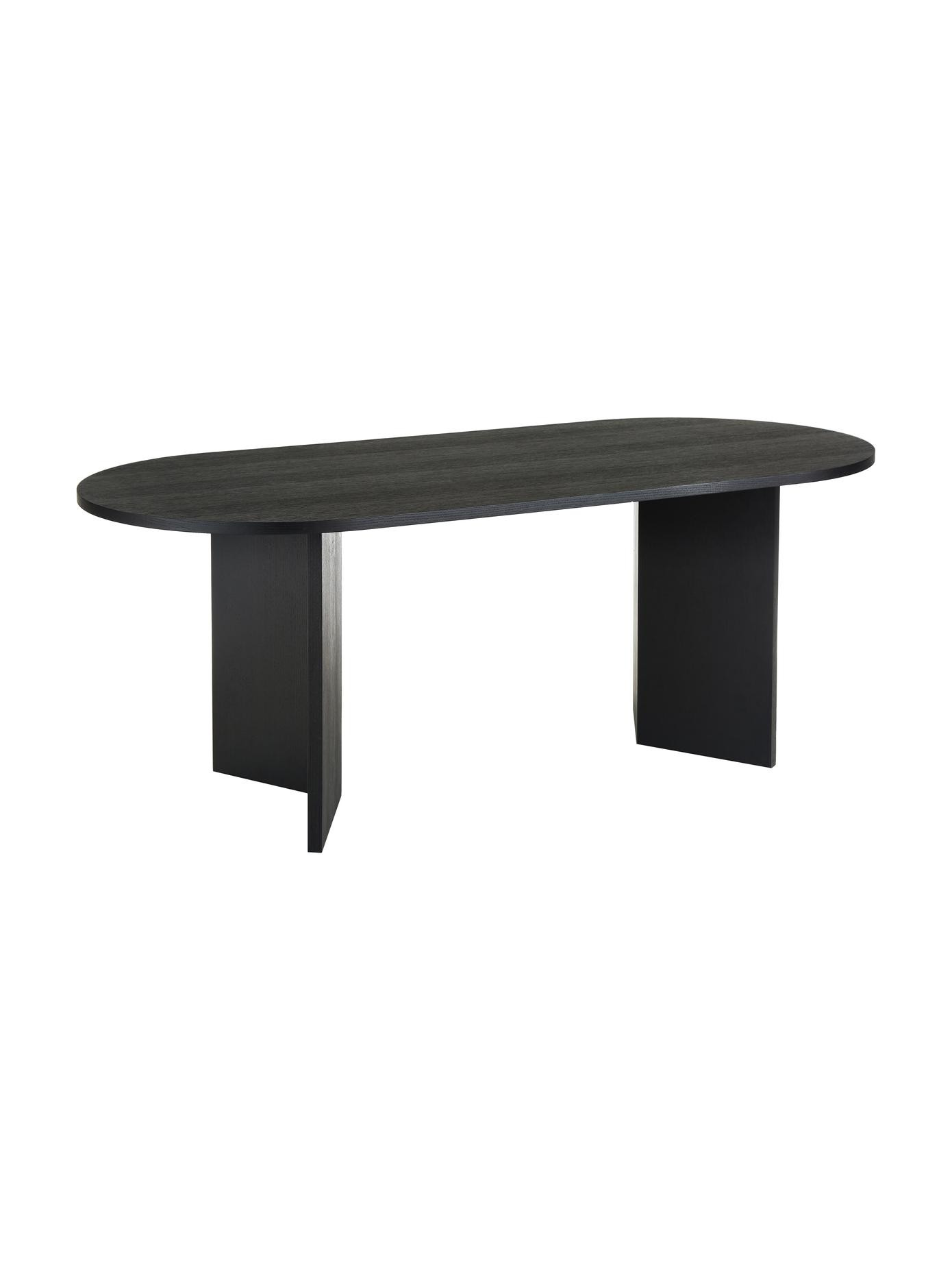Ovale eettafel Toni in zwart, 200 x 90 cm | Westwing EU