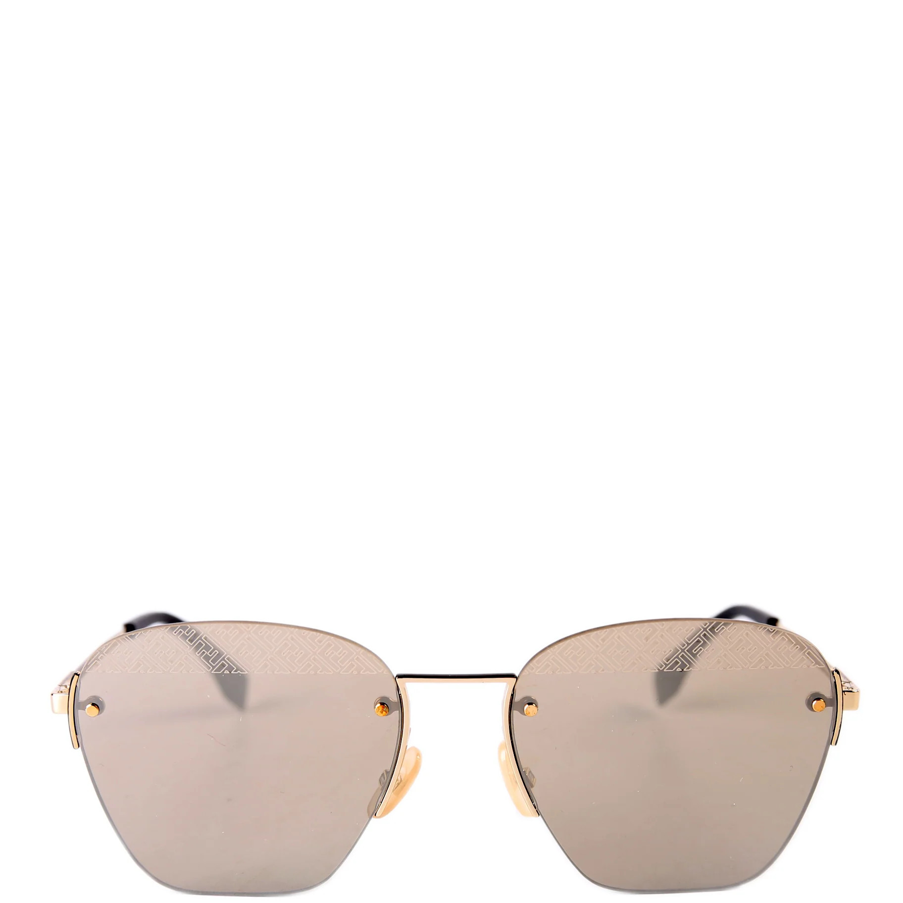 FF M0057/S Logo Lens Sunglasses Black/Gold | Keeks Designer Handbags