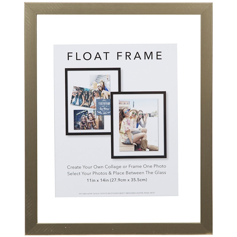 11X14 Gold Linear Profile Float Photo Wall Frame | At Home