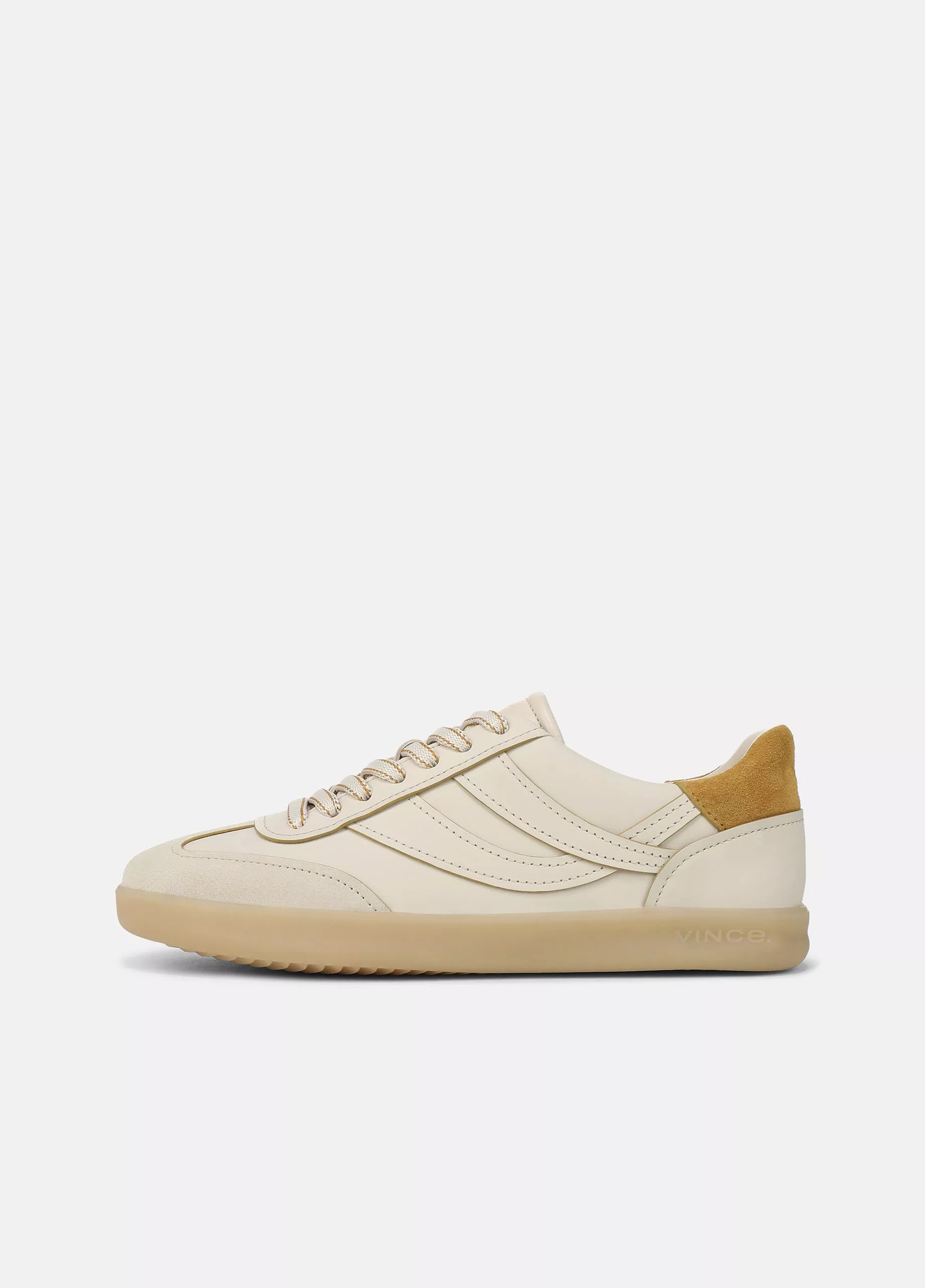 Oasis Contrast-Edge Leather & Suede Sneaker | Vince LLC