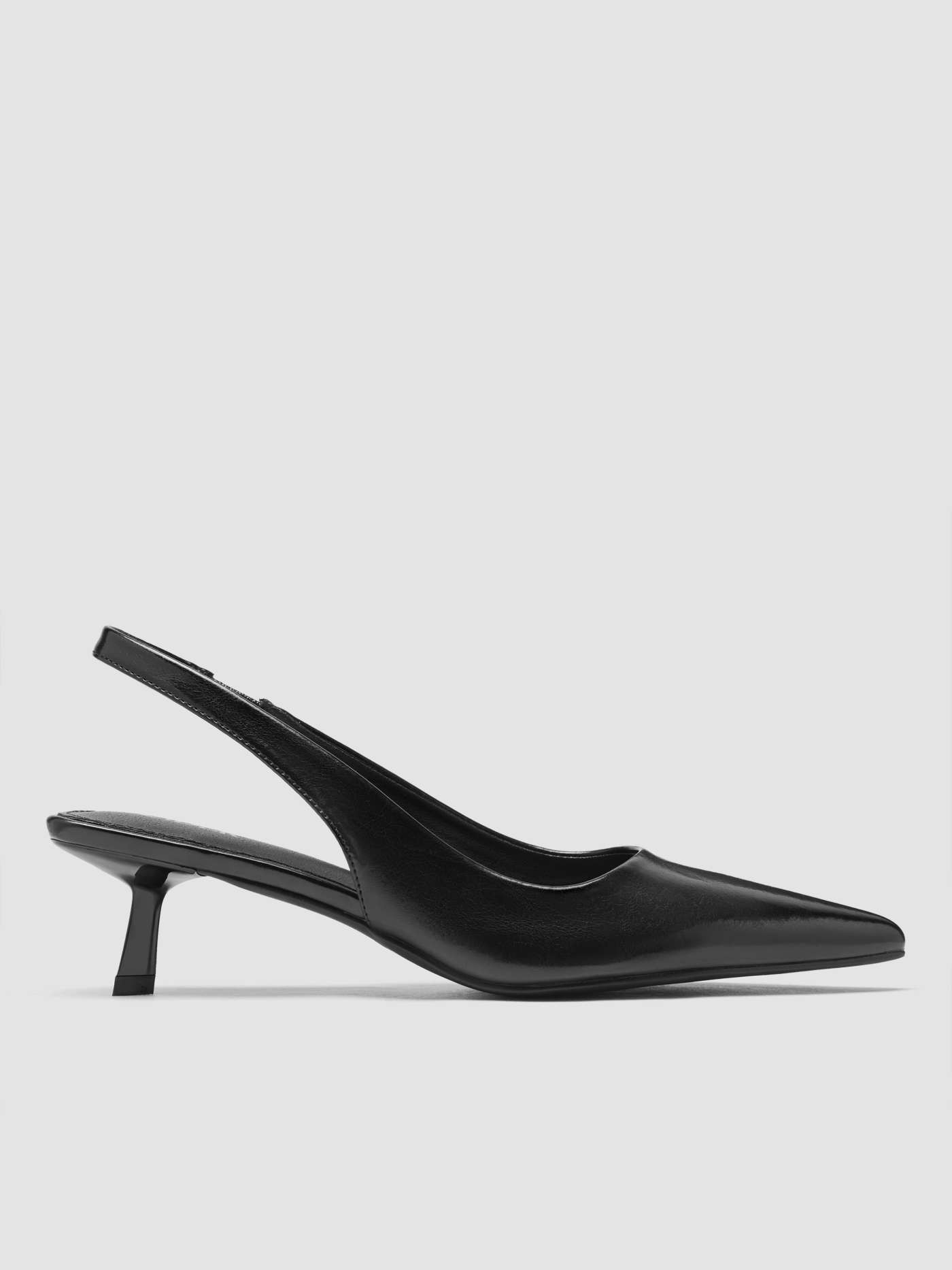 Metallic Pointed Toe Slingback Kitten Heels | Cider