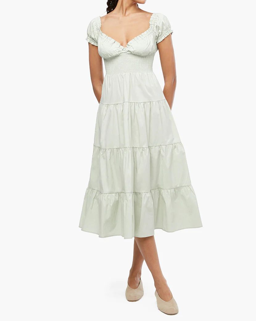 Puff Sleeve Smocked Midi Dress | We Wore What