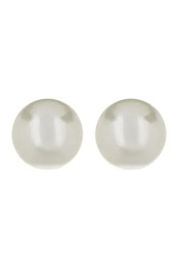 NORDSTROM RACK Sterling Silver Faux Pearl Stud Earrings in White/silver at Nordstrom Rack | Nordstrom Rack