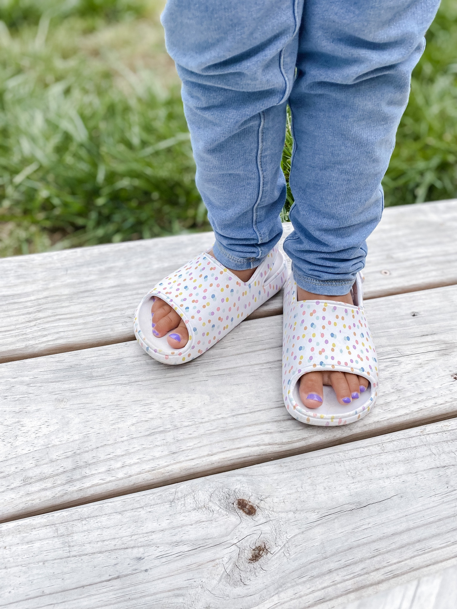 Piggy Paint non-toxic toddler nail polish paired with the cutest, easy-to-put-on polka-a-dot sandals from Target

#LTKkids #LTKFind #LTKbaby