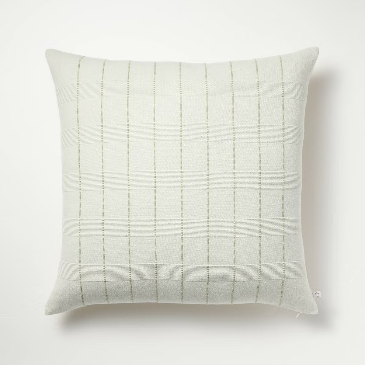 24"x24" Textural Multistripe Square Throw Pillow Light Green - Hearth & Hand™ with Magnolia | Target