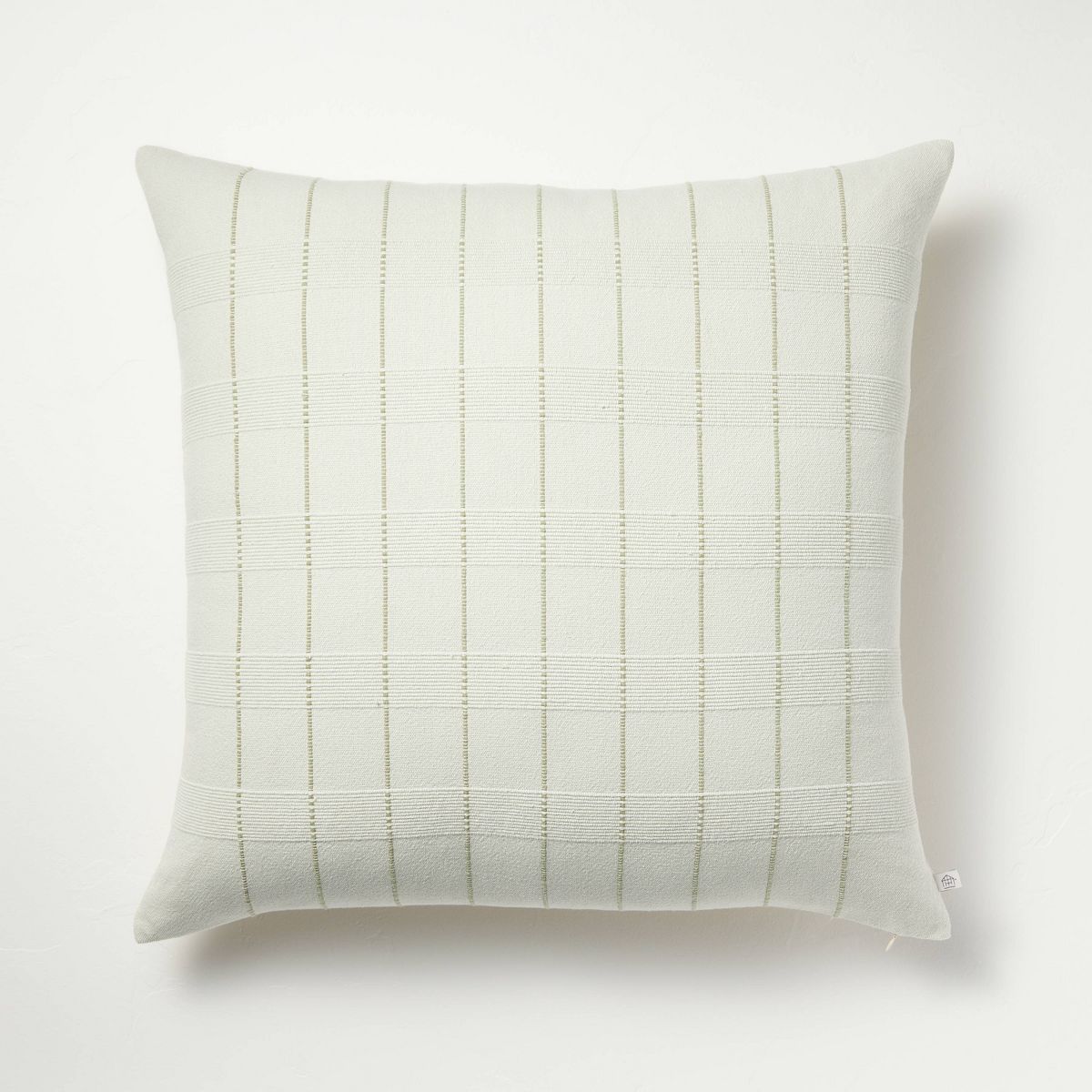 24"x24" Textural Multi-Stripe Square Throw Pillow Light Green - Hearth & Hand™ with Magnolia | Target