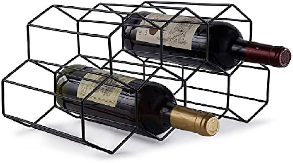 FOMANSH Countertop Wine Rack - 7 Bottle Holder for Wine Storage, Freestanding Wine Rack for Wine ... | Amazon (US)