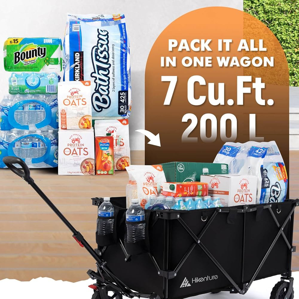 Hikenture Collapsible Wagon - 330LBS Capacity, Extra Large Foldable Wagon with All-Terrain Wheels... | Amazon (US)