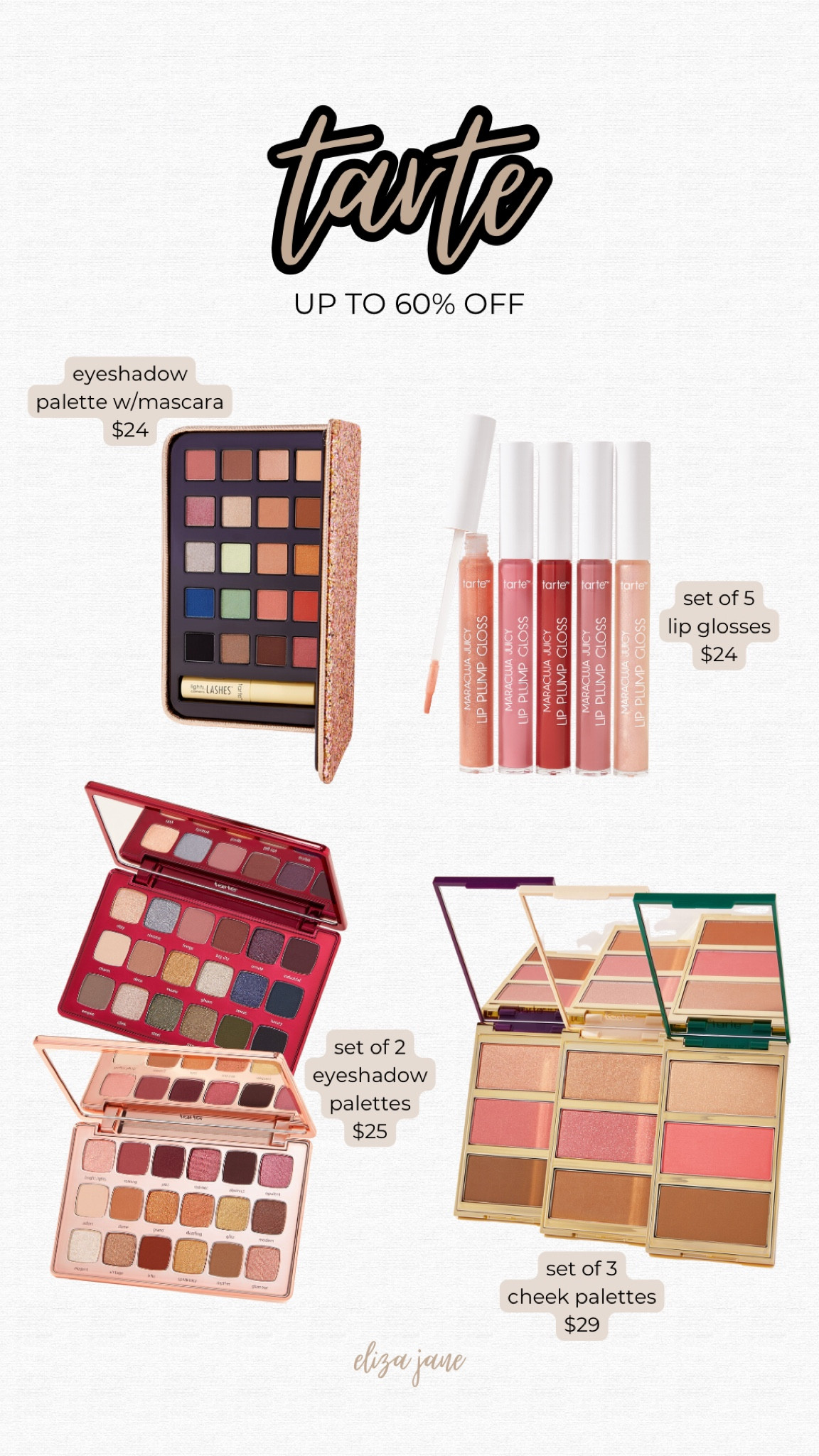 Tarte Sale 🩷✨

These would be great gifts!! 

Makeup, eyeshadow palette, blush palette, lip gloss, plumping lip gloss, beauty sale, gifts for her under 25, makeup under 25, summer sale

#LTKSaleAlert #LTKBeauty #LTKFindsUnder50