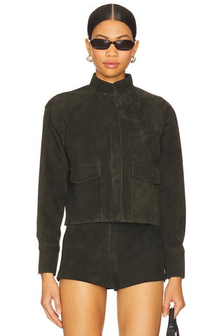 ZUT x REVOLVE Remon Suede Jacket in Olive Green from Revolve.com | Revolve Clothing (Global)