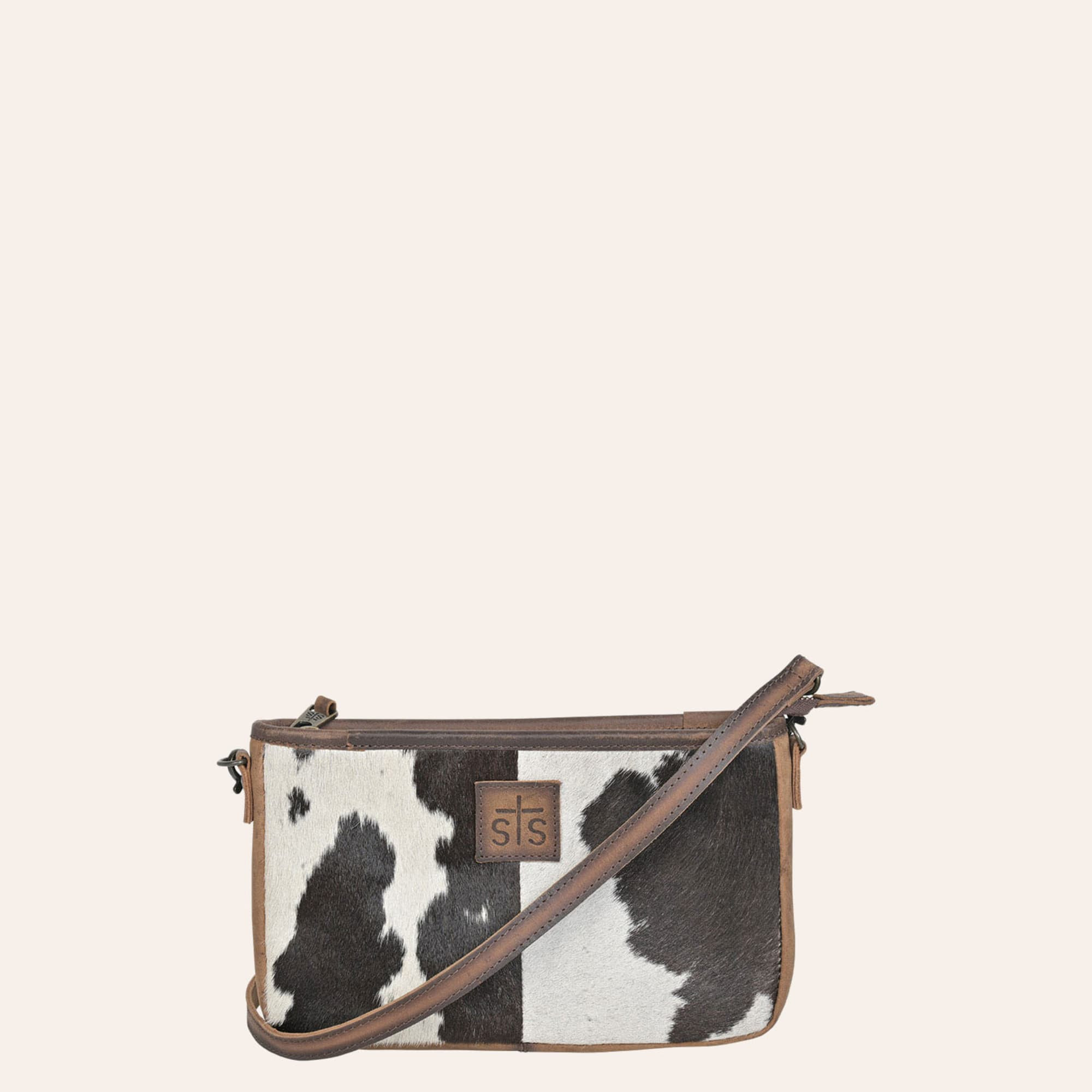 STS Ranchwear Black & White Hair On Hide Cross Body Bag | Cavender's