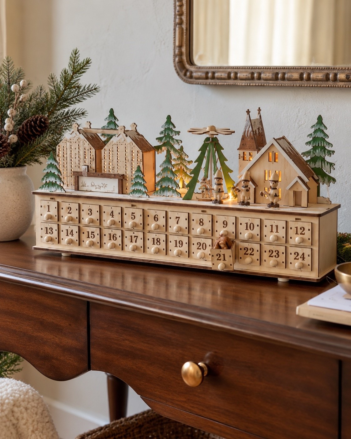 Magnolia just dropped their Christmas collection and THIS is the piece I cannot stop thinking about 😭🎄 It’s a foot and a half wide, lights up, has 24 advent drawers and looks like an heirloom piece you’d pay hundreds more for. I have a feeling this one is going FAST. 👀✨

#Magnolia #ChristmasDecor #HolidayDecor #ChristmasFinds #AdventCalendar #Christmas2026 #HolidayHome

#LTKHome #LTKSeasonal