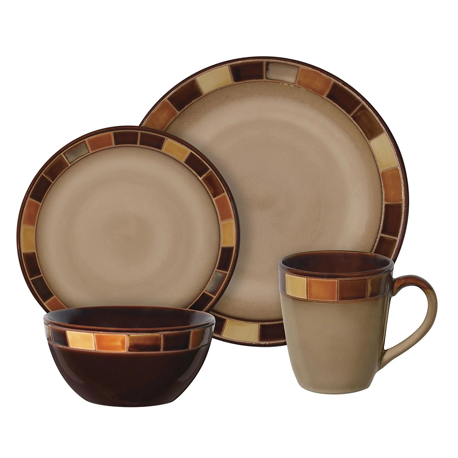 Casa Estebana 16 Pieces Round Stoneware Dinnerware Set in Multi Color - Walmart.com | Walmart (US)
