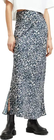AllSaints Bryony Leopard Print Satin Maxi Skirt | Nordstrom | Nordstrom