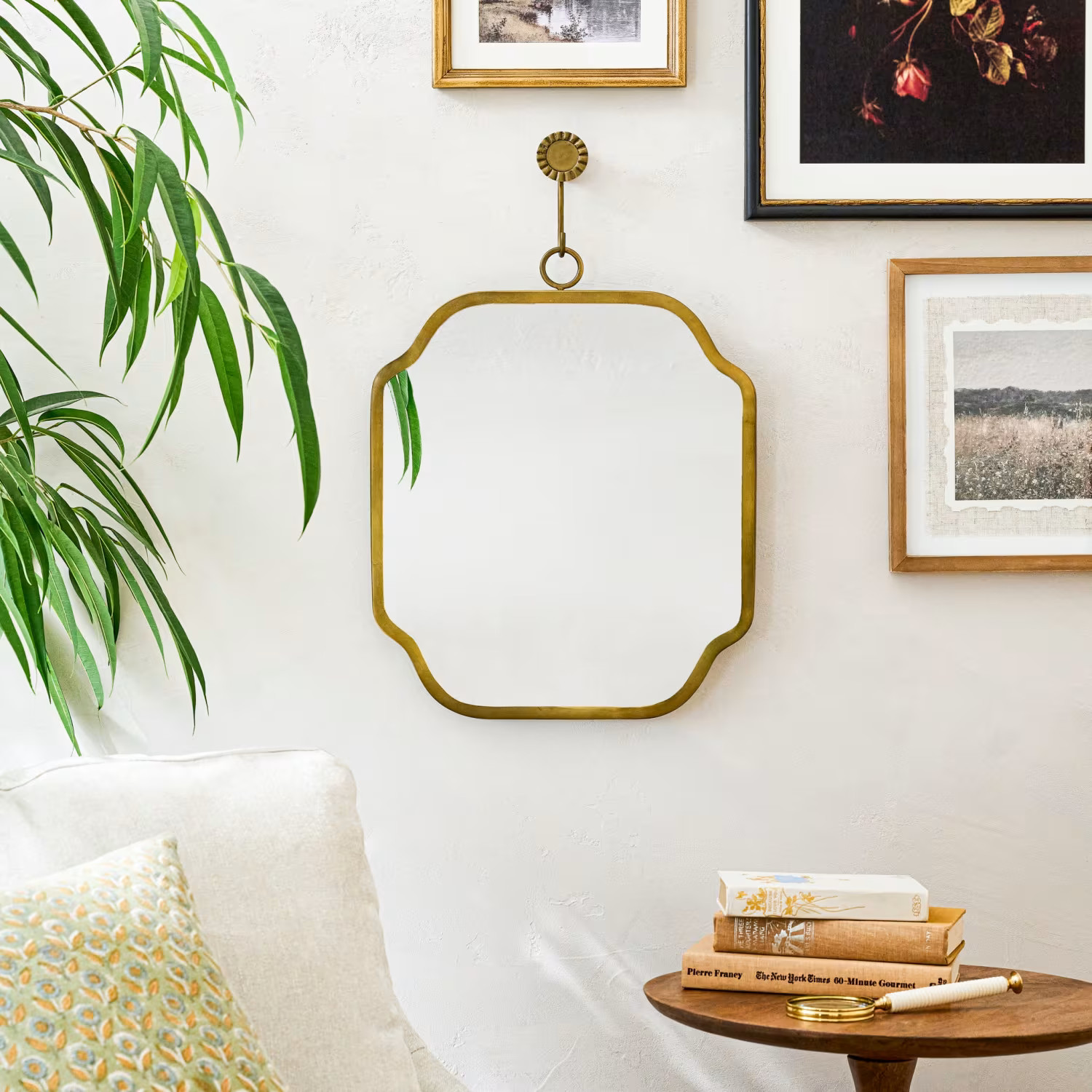 Justine Brass Hanging Mirror | Magnolia