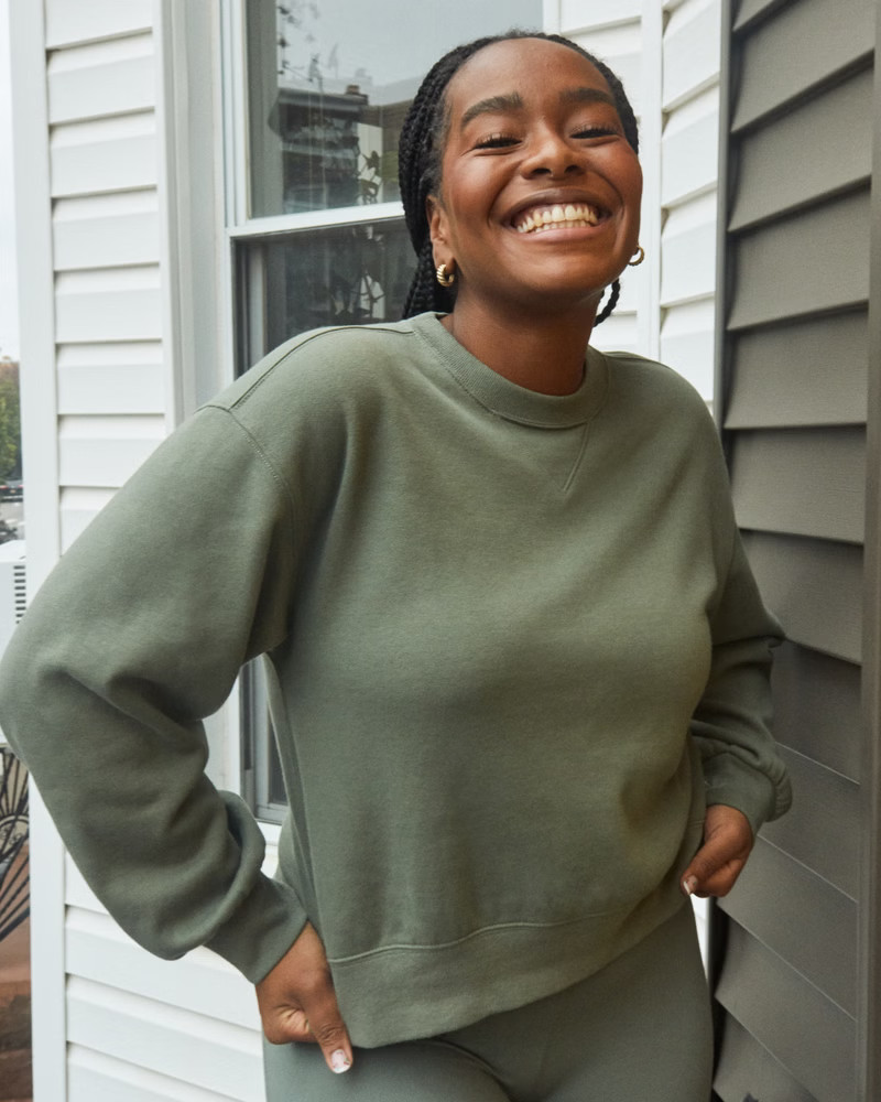 Puff-Sleeve Crew Sweatshirt | Abercrombie & Fitch (US)